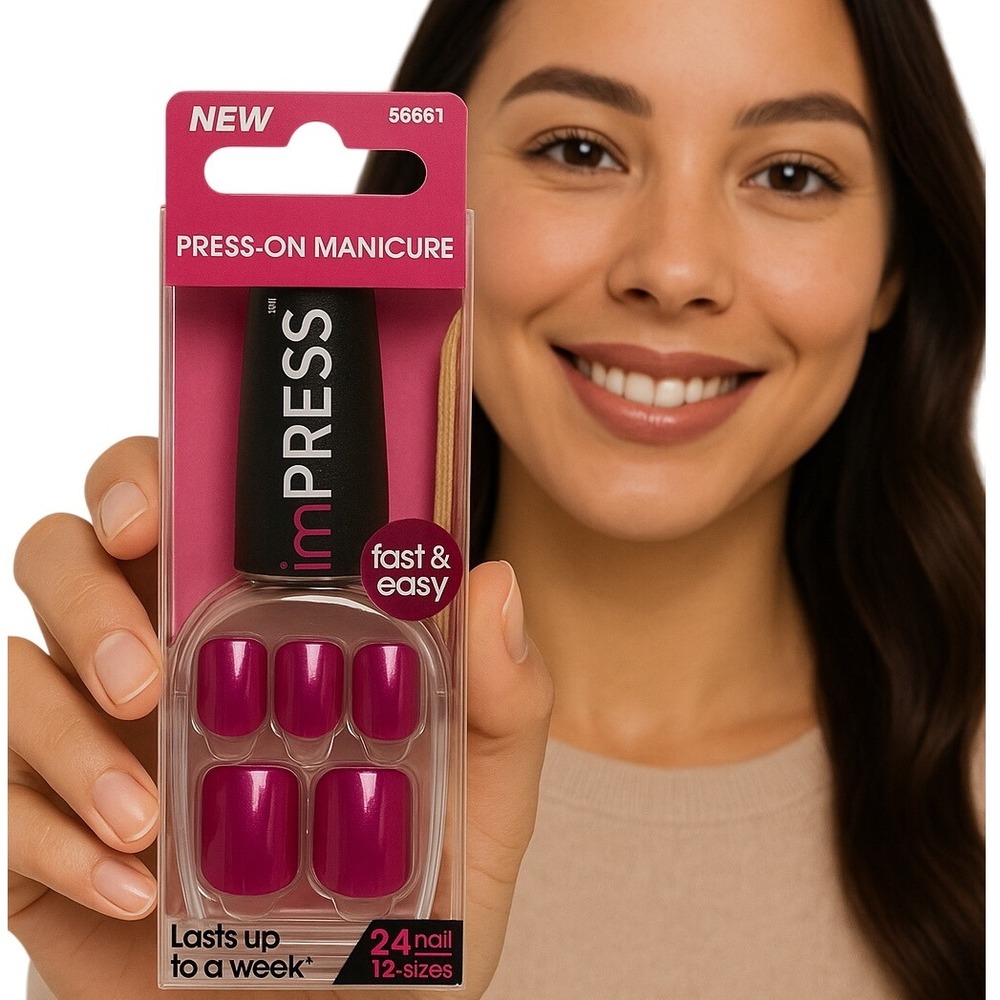 imPRESS Press On Manicure Nails New Pink Metallic 24 Count 12 Girlhoodcore 93-47